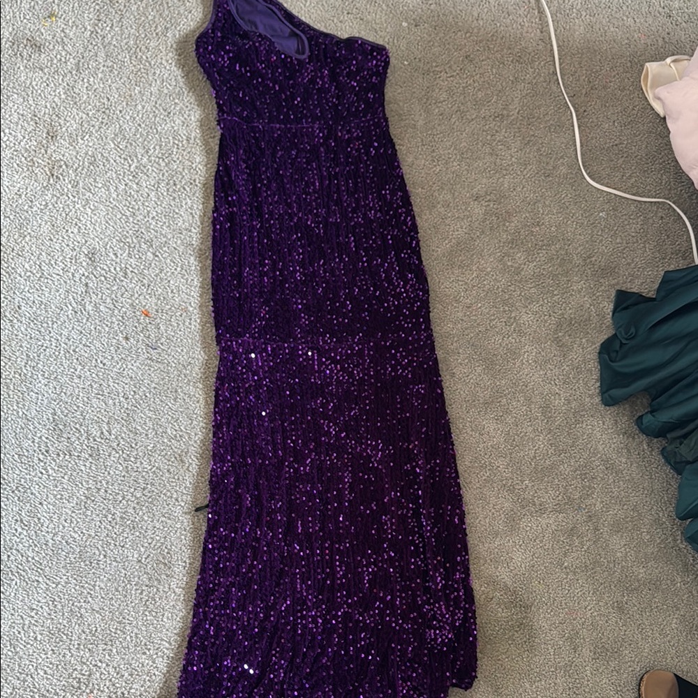 Elegant Purple Sequin Gown
